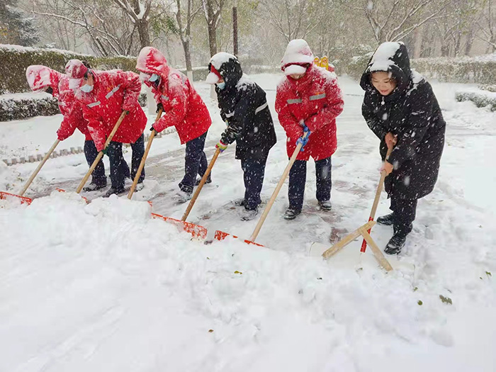 立冬节气大雪寒潮，金泰物业“浴雪”奋战(图1)